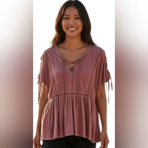 NEW POL Flowy Laces Tunic